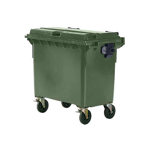 Image of Kunststoff-Großmüllbehälter nach DIN EN 840 - Volumen 660 l - grün ab 5 Stk