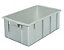 VECTURA Kunststoff-Stapelbehälter - Inhalt 35 l, Außenmaße LxBxH 600 x 355 x 210 mm - grau