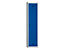 Wolf Stahlspind, zerlegt - 1 Abteil, Höhe 1700 mm, Breite 400 mm, 1 Hutboden, 1 Kleiderstange - Anbauelement, lichtgrau / enzianblau
