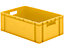 Euro-Format-Stapelbehälter, Wände und Boden geschlossen - LxBxH 600 x 400 x 210 mm - gelb, VE 5 Stk