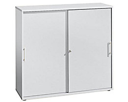 FINO Armoire à portes coulissantes - 2 tablettes et 1 paroi médiane par comp., h x l x p 1100 x 1200 x 400 mm