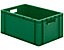 Euro-Format-Stapelbehälter, Wände und Boden geschlossen - LxBxH 600 x 400 x 266 mm - grün, VE 5 Stk
