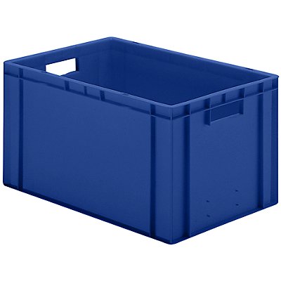 EURO-Behälter | Wände und Boden geschlossen | LxBxH 600 x 400 x 320 mm | Blau | VE 5 Stk