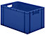 Euro-Format-Stapelbehälter, Wände und Boden geschlossen - LxBxH 600 x 400 x 320 mm - blau, VE 5 Stk