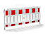 Barrière de sécurité en plastique à film réfléchissant - blanc / rouge - 1 pièce et +