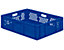 Euro-Format-Stapelbehälter, Wände durchbrochen, Boden geschlossen - LxBxH 800 x 600 x 210 mm - blau, VE 2 Stk