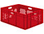 Euro-Format-Stapelbehälter, Wände durchbrochen, Boden geschlossen - LxBxH 800 x 600 x 320 mm - rot, VE 2 Stk