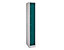 Wolf Schließfachschrank in Komfort-Größe - 5 Fächer, Breite 300 mm - lichtgrau / enzianblau