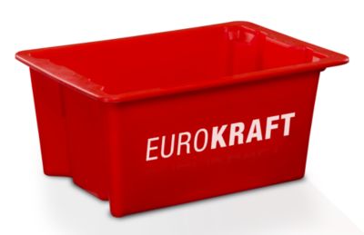 Image of EUROKRAFT Drehstapelbehälter aus lebensmittelechtem Polypropylen Inhalt 6 Liter VE 4 Stk rot