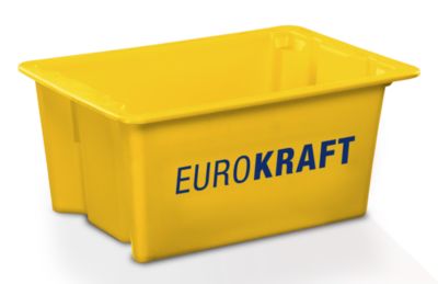 Image of EUROKRAFT Drehstapelbehälter aus lebensmittelechtem Polypropylen Inhalt 6 Liter VE 4 Stk gelb