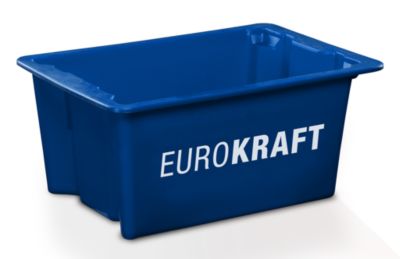 Image of EUROKRAFT Drehstapelbehälter aus lebensmittelechtem Polypropylen Inhalt 6 Liter VE 4 Stk blau