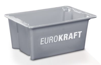 Image of EUROKRAFT Drehstapelbehälter aus lebensmittelechtem Polypropylen Inhalt 6 Liter VE 4 Stk grau
