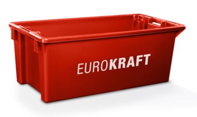 Image of EUROKRAFT Drehstapelbehälter aus lebensmittelechtem Polypropylen Inhalt 13 Liter VE 4 Stk rot