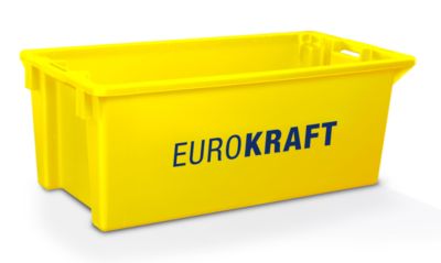 Image of EUROKRAFT Drehstapelbehälter aus lebensmittelechtem Polypropylen Inhalt 13 Liter VE 4 Stk gelb