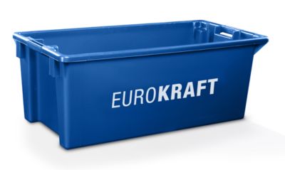 Image of EUROKRAFT Drehstapelbehälter aus lebensmittelechtem Polypropylen Inhalt 13 Liter VE 4 Stk blau