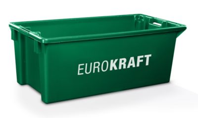 Image of EUROKRAFT Drehstapelbehälter aus lebensmittelechtem Polypropylen Inhalt 13 Liter VE 4 Stk grün