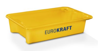 Image of EUROKRAFT Drehstapelbehälter aus lebensmittelechtem Polypropylen Inhalt 18 Liter VE 3 Stk gelb