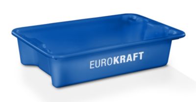 Image of EUROKRAFT Drehstapelbehälter aus lebensmittelechtem Polypropylen Inhalt 18 Liter VE 3 Stk blau