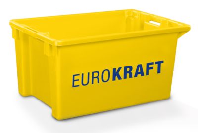 Image of EUROKRAFT Drehstapelbehälter aus lebensmittelechtem Polypropylen - Inhalt 70 Liter VE 2 Stk - Wände und Boden