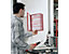 Durable Wandhalter-Komplett-Set - mit 5 Klarsichttafeln DIN A4, VE 2 Stk - Profilrahmen in rot, ab 3 VE