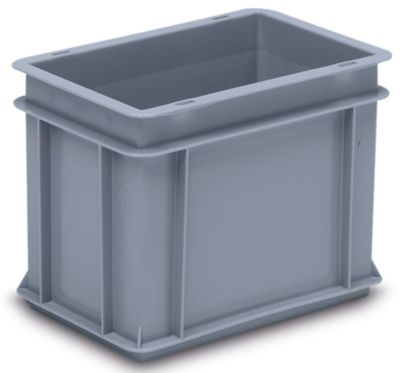 Image of utz Euro-Stapelbehälter aus lebensmittelechtem PP - Traglast 20 kg silbergrau - Inhalt 9 l Außenhöhe 220 mm VE 8 Stk