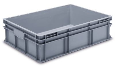 Image of utz Euro-Stapelbehälter aus lebensmittelechtem PP - Traglast 20 kg silbergrau - Inhalt 90 l Außenhöhe 220 mm VE 2 Stk