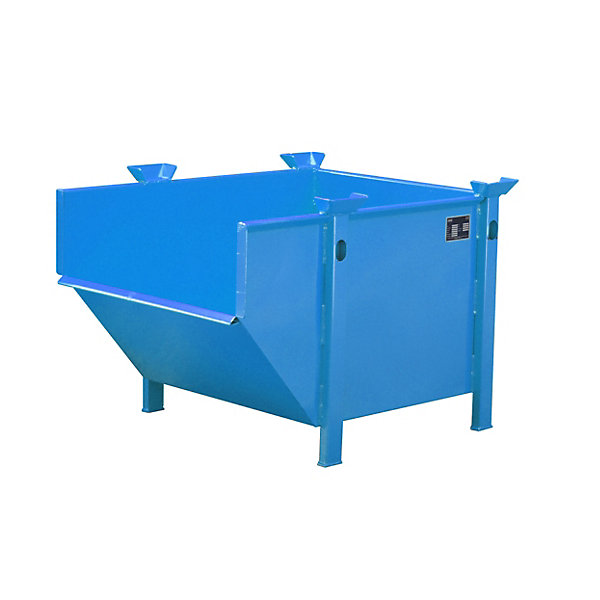 Image of Stahlblechbehälter - Volumen 0 5 m³ ohne klappbare Schüttklappe lichtblau