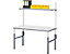 RAU Arbeitsplatz-System, höhenverstellbar von 650 – 1000 mm - Grundtisch mit Etagenbord - BxT 1200 x 700 mm