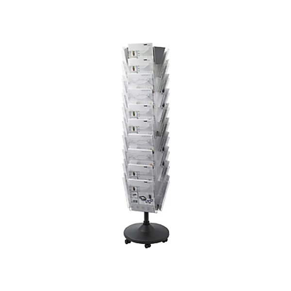 Image of helit Bodenständer drehbar und fahrbar - 30 Fächer für Format DIN A4 - HxBxT 1773 x 440 x 440 mm