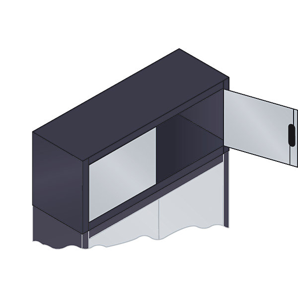 Image of CP Aufsatzschrank mit Flügeltüren - HxBxT 500 x 1200 x 400 mm - schwarzgrau / weißaluminium