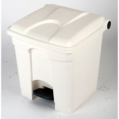 Kunststoff-Tretabfallsammler - 30 Liter Volumen - weiß