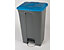 Collecteur de déchets à pédale, en plastique - h x l x p 790 x 505 x 410 mm, 90 l - gris, couvercle rouge