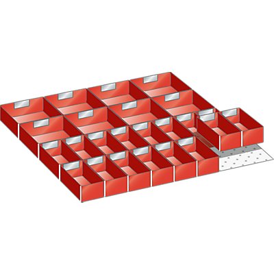Kunststoffeinsatzkasten - für Schrankmaße 717 x 725 mm - für Schubladenhöhe 50 mm
