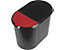 DUO System-Papierkorb - 1 großer Behälter ohne Deckel, 1 kleiner Behälter mit Deckel - Deckel rot, Korpus schwarz, VE 2 Stk