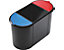 TRIO System-Papierkorb - 2 kleine Behälter mit Deckel, 1 großer Behälter ohne Deckel - Deckel grün / rot, Korpus schwarz, VE 2 Stk