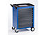 QUIPO Servante d'atelier - 7 tiroirs à blocage individuel - h x l x p 930 x 630 x 410 mm, bleu