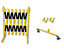 dancop Scherengitter - Wandhalterung, 2 Rollen - gelb / schwarz, Länge max. 3600 mm