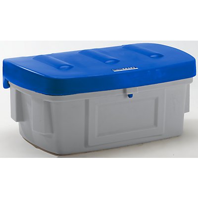 EUROKRAFT Universal- und Streusalzbehälter - Volumen 200 Liter - Deckel blau