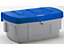 EUROKRAFT Universal- und Streusalzbehälter - Volumen 200 Liter - Deckel blau