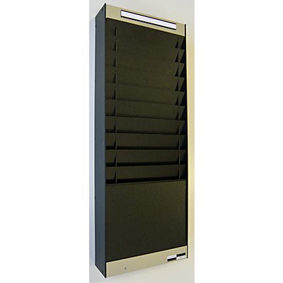 Tableau de tri - 1 x 10 casiers A4, position verticale des documents - noir, mat