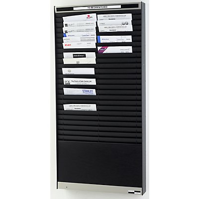 Tableau de tri - 2 x 25 casiers A4, position verticale des documents - noir, mat