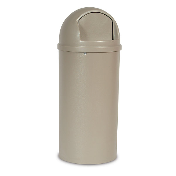 Image of Abfallbehälter von Rubbermaid aus Polyethylen feuerhemmend - 57 Liter Volumen - beige