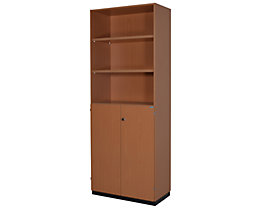 office akktiv CARINA Armoire et rayonnage de bureau combinés - 2 tablettes derrière portes, 2 tablettes visibles