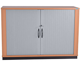 office akktiv CARINA Armoire à rideaux à lames verticales - 1 tablette, 2 hauteurs de classeurs