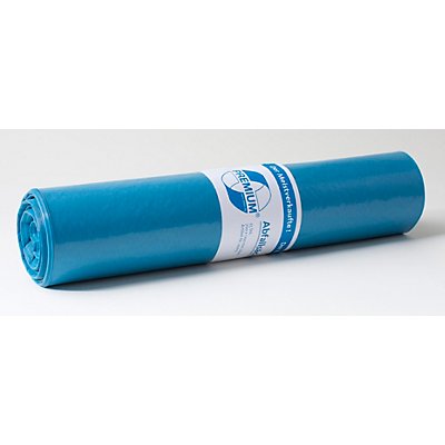 Kunststoffsäcke - Inhalt 120 l, BxH 700 x 1100 mm - Materialstärke 37 µm, blau, VE 250 Stk