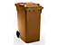 Conteneur à déchets en plastique conforme à la norme DIN EN 840 - capacité 360 l, h x l x p 1100 x 600 x 874 mm, Ø roues 200 mm - marron, 5 pièces et +
