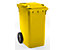 Conteneur à déchets en plastique conforme à la norme DIN EN 840 - capacité 360 l, h x l x p 1100 x 600 x 874 mm, Ø roues 300 mm - bleu