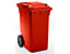 Conteneur à déchets en plastique conforme à la norme DIN EN 840 - capacité 360 l, h x l x p 1100 x 600 x 874 mm, Ø roues 300 mm - rouge, 5 pièces et +