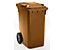 Conteneur à déchets en plastique conforme à la norme DIN EN 840 - capacité 360 l, h x l x p 1100 x 600 x 874 mm, Ø roues 300 mm - bleu