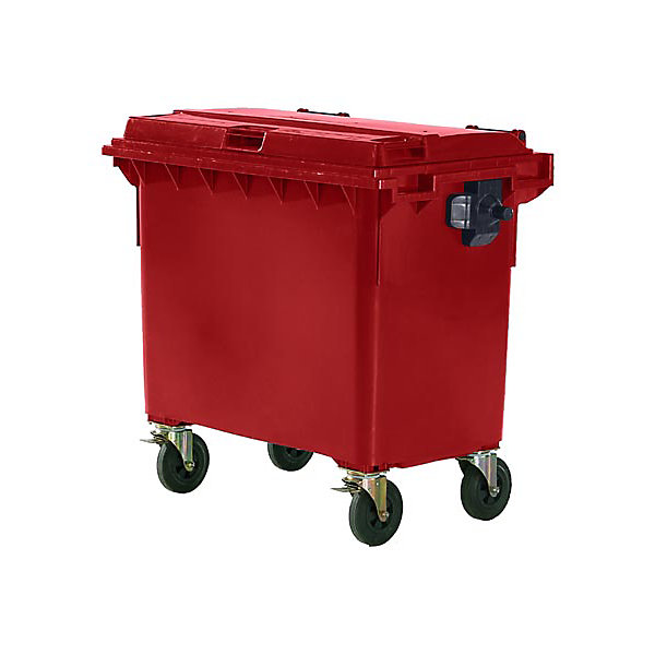 Image of Kunststoff-Großmüllbehälter nach DIN EN 840 - Volumen 660 l - rot ab 5 Stk
